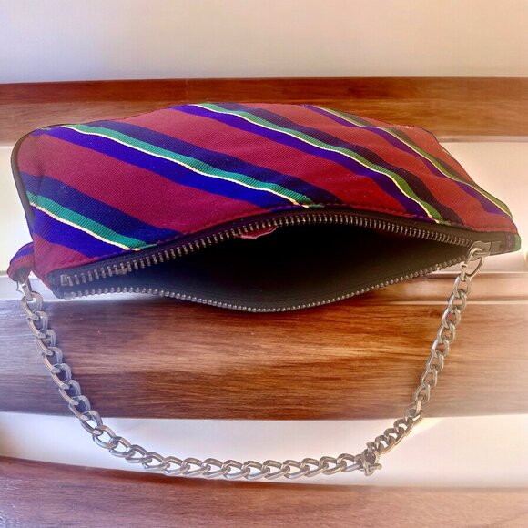 Ralph Lauren Rugby Silk Wristlet Skull & Crossbones Zipper Closure - Picture 9 of 14